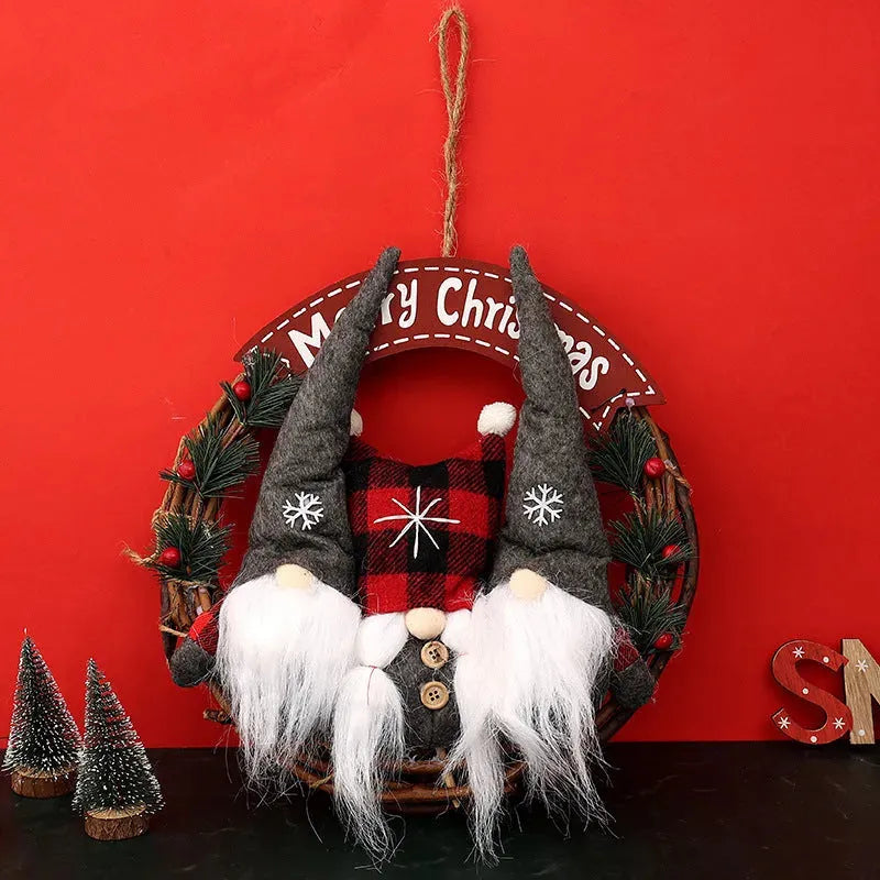 Christmas Decorations Fabric Old Man Doll Simulation Vine Ring Garland - Bellarte Enchanté Christmas Decorations Fabric Old Man Doll Simulation Vine Ring Garland